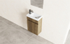 Compact Wall Mounted Single Door Dark Wood Bathroom Vanity | Custom Size, Color & Material | Entop OEM/ODM Manufacturer