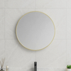 EM-3532 Minimalist Wall Mirror Gold Brass Frame Bathroom Mirror | Custom Size | Entop OEM/ODM Manufacturer