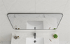 EM-3553 Horizontal Rectangular Mirror Grey Frame Bathroom Mirror | Custom Size | Entop OEM/ODM Manufacturer