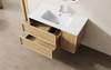 Natural Wood Double Drawer Bathroom Vanity with Side Cabinet | Custom Size, Color & Material | Entop OEM/ODM Manufacturer