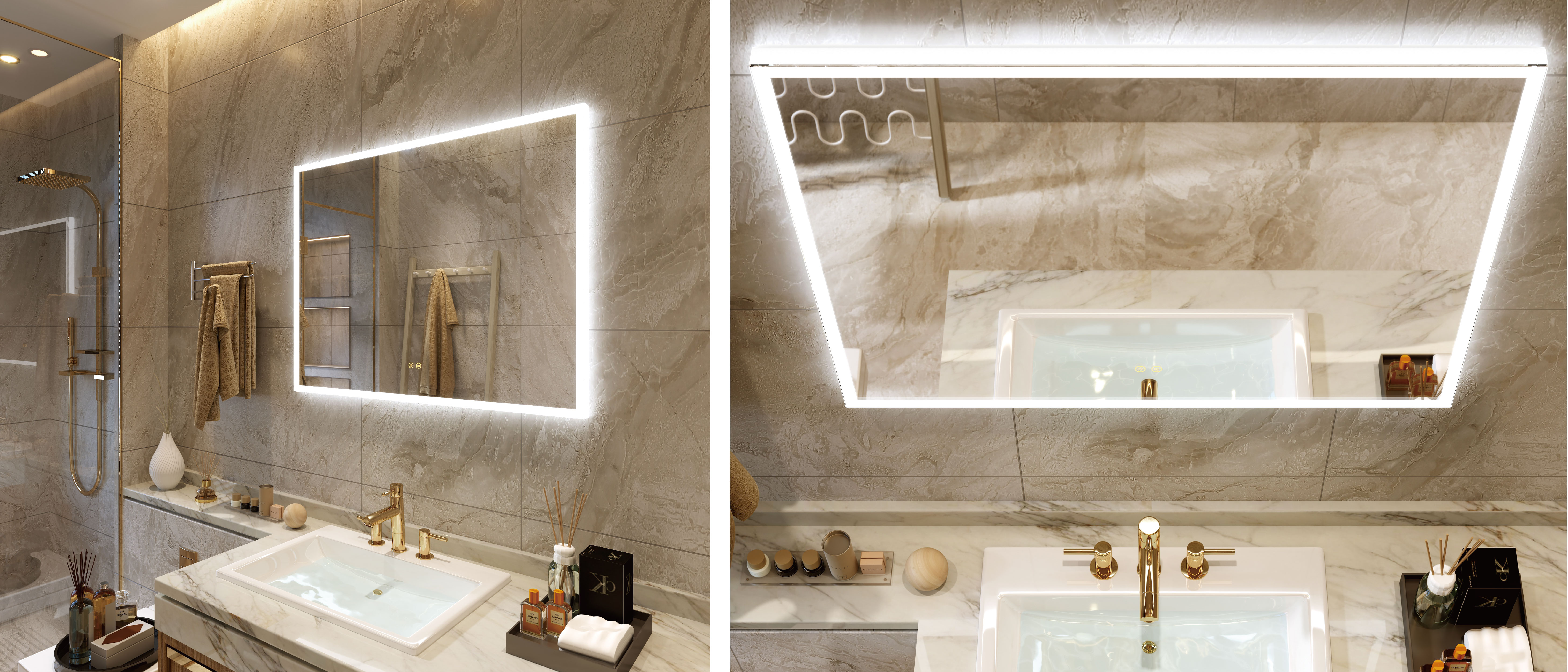 Bathroom Wall Mirrors With LED Light