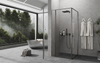 Matte Black Frameless Hinged Shower Door 900x2000mm For Apartment Fit Out