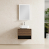 Minimalist Wall Mounted Dark Wood Bathroom Vanity with Open Shelf | Custom Size, Color & Material | Entop OEM/ODM Manufacturer
