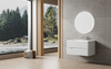 Minimalist White Fluted Bathroom Vanity with LED Mirror | Custom Size, Color & Material | Entop OEM/ODM Manufacturer