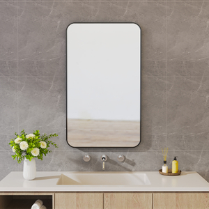 EM-3552 Minimalist Wall Mirror Black Frame Bathroom Mirror | Custom Size | Entop OEM/ODM Manufacturer